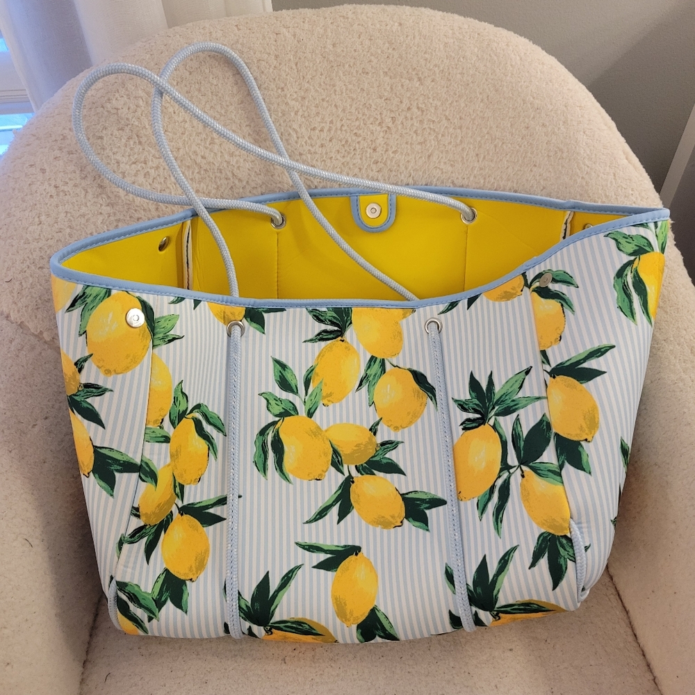 Ah Dorned Lemon Tote Bag Neoprene Beach Bag Tote
